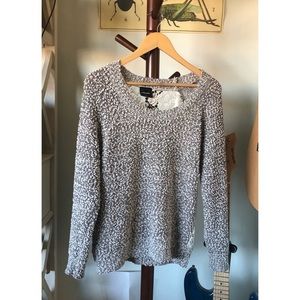 Wallpapher Grey Lace Back Sweater